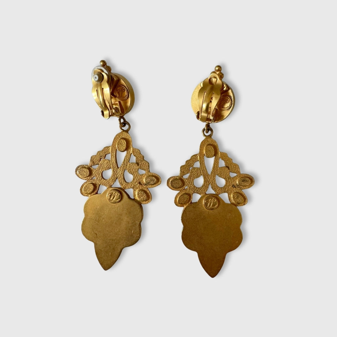 Orecchini Vintage Con Clip Karl Lagerfeld